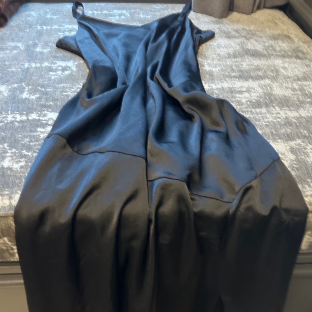 Elegant Black Satin Dress